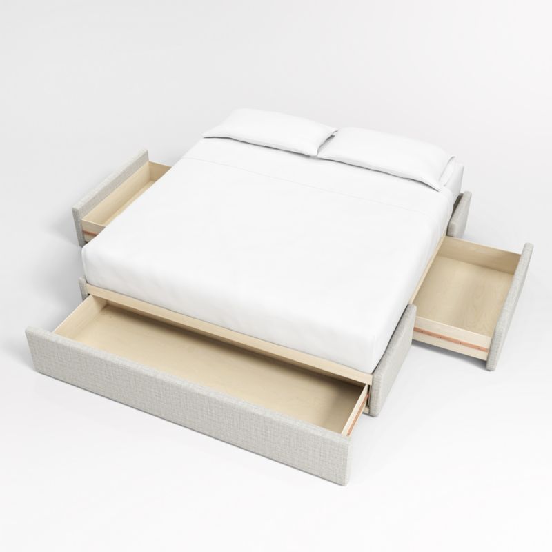 Mist Grey Upholstered King Storage Bed Base - image 5 of 8