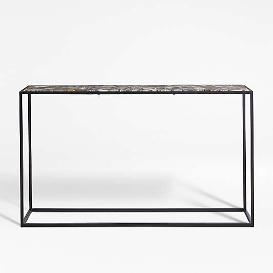 Mix Agate Metal Frame Console Table