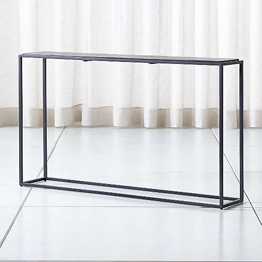 Mix Leather Imprint Metal Frame Console Table