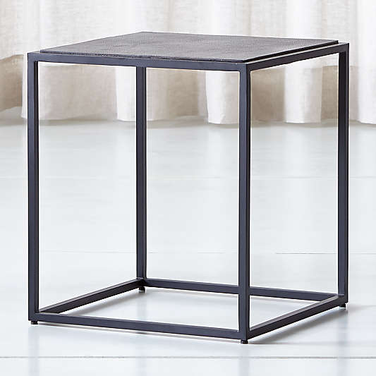 Mix Leather Imprint Tall Metal Frame Side Table