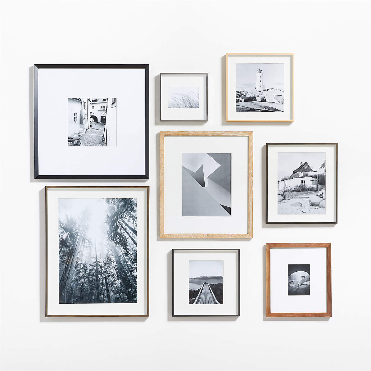 Gallery Soft Black Picture Frames with White Mats, CB2