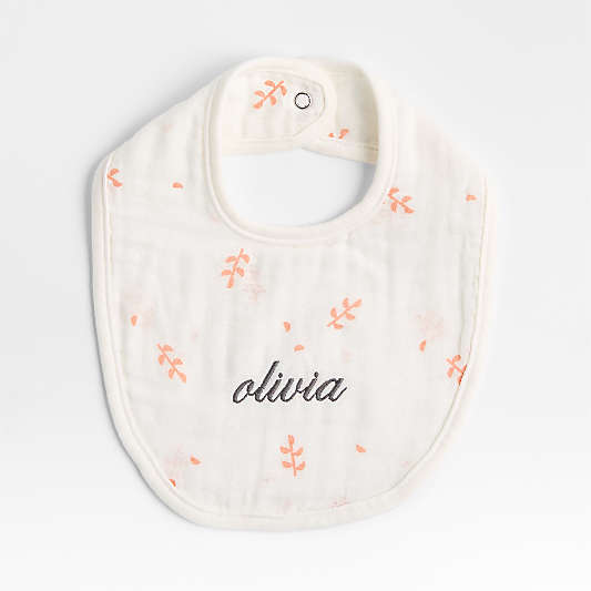 Mixed Print Pink Organic Cotton Gauze Baby Bib, Set of 3