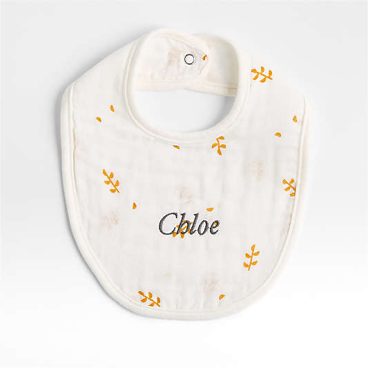 Mixed Print Savannah Yellow Organic Cotton Gauze Baby Bib, Set of 3