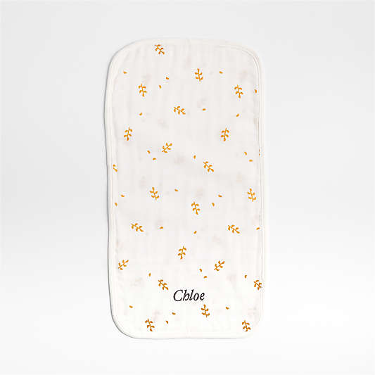 Mixed Print Savannah Yellow Organic Cotton Gauze Baby Burp Cloth, Set of 3