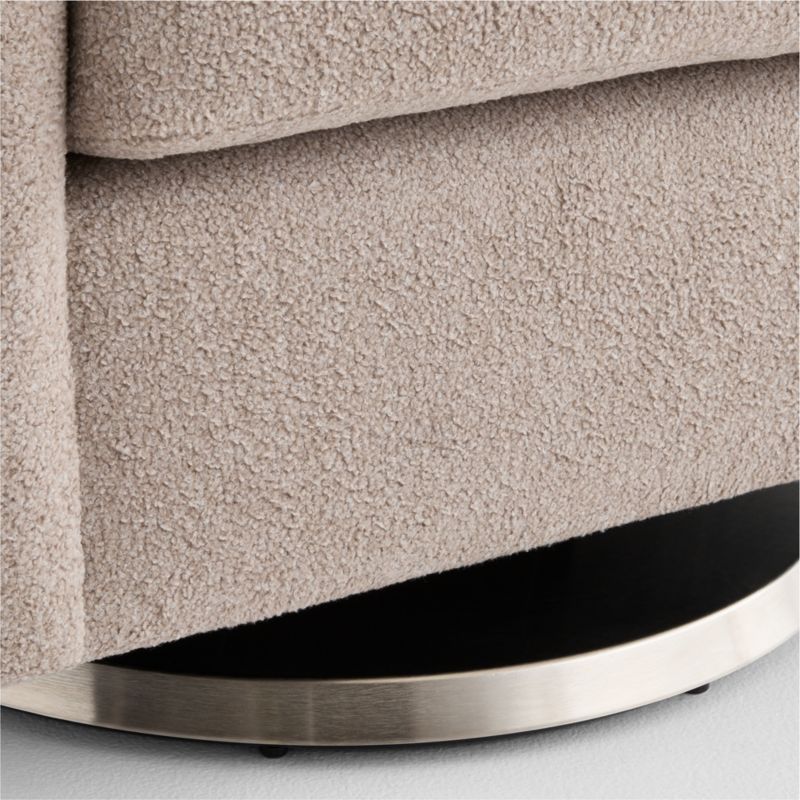 Milo Light Brown Sherpa Ottoman - image 5 of 10