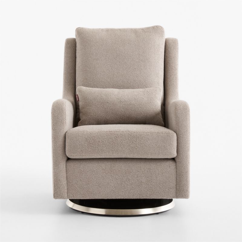 Milo Light Brown Sherpa Ottoman - image 2 of 10