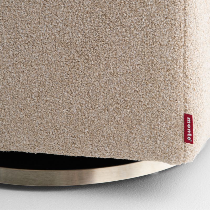 Milo Light Brown Sherpa Ottoman - image 3 of 9