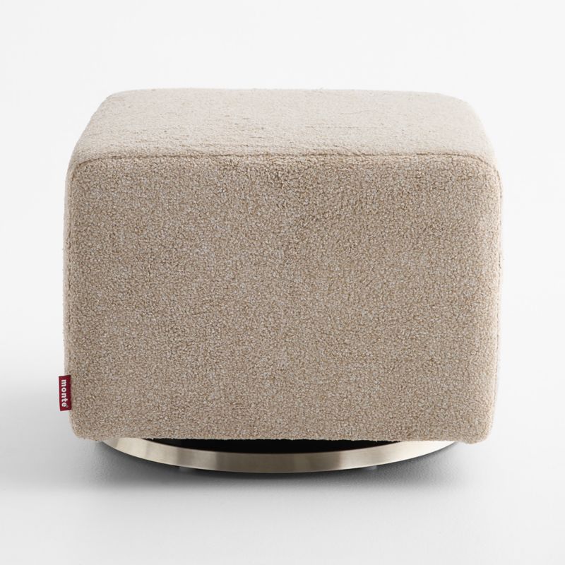 Milo Light Brown Sherpa Ottoman - image 2 of 9