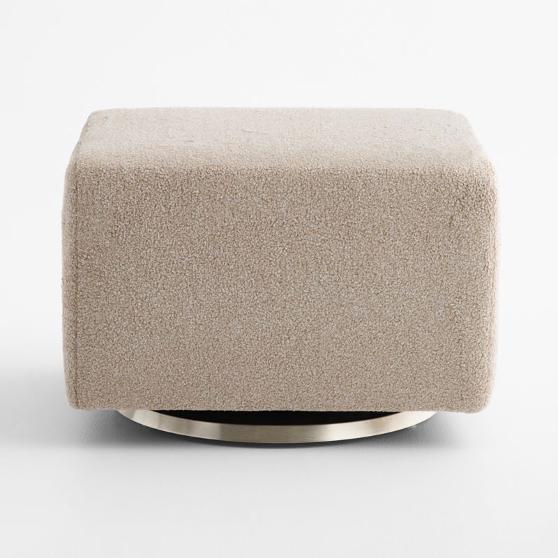 Milo Light Brown Sherpa Ottoman - image 1 of 9