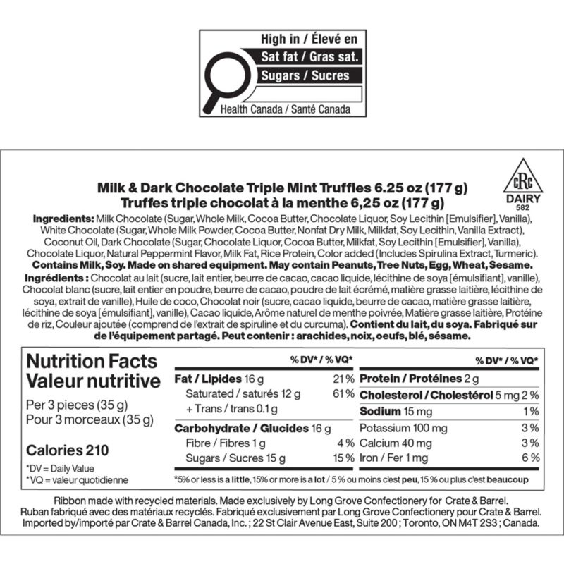 Milk & Dark Chocolate Triple Mint Truffles in Gift Tin - image 3 of 4