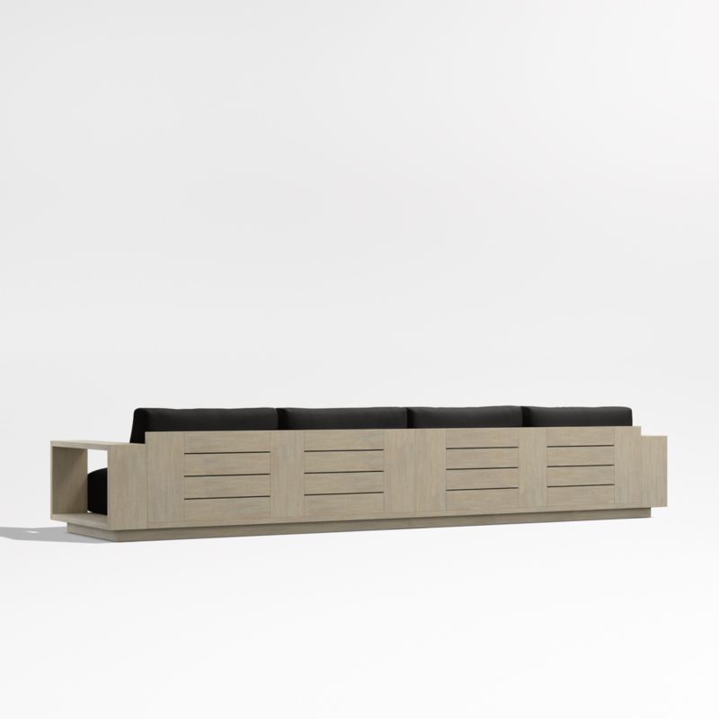 Mallorca 154" Wood 2-Piece Outdoor Sofa with Canvas Black Sunbrella ® Cushions - image 10 of 12