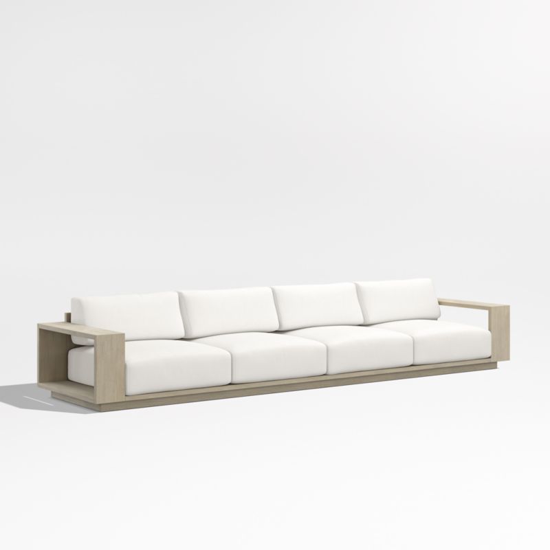 Mallorca 154" Wood 2-Piece Outdoor Sofa with Canvas Canvas Sunbrella ® Cushions - image 7 of 11