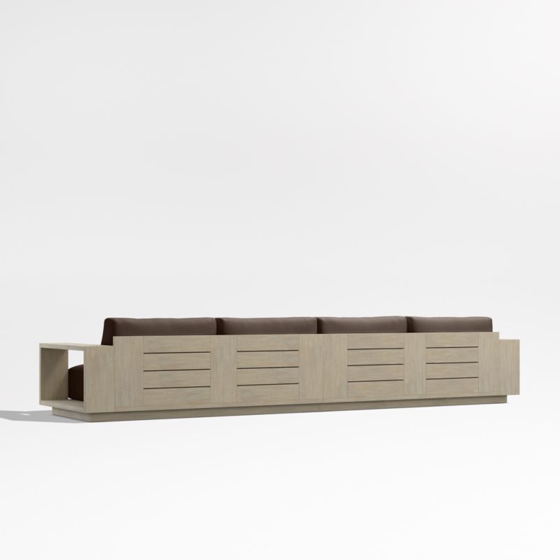 Mallorca 154" Wood 2-Piece Outdoor Sofa with Canvas Java Sunbrella ® Cushions - image 9 of 11