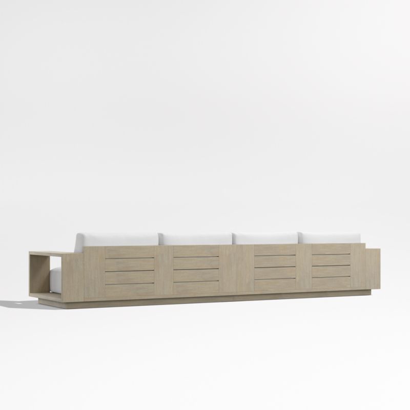 Mallorca 154" Wood 2-Piece Outdoor Sofa with Canvas White Sunbrella ® Cushions - image 9 of 11