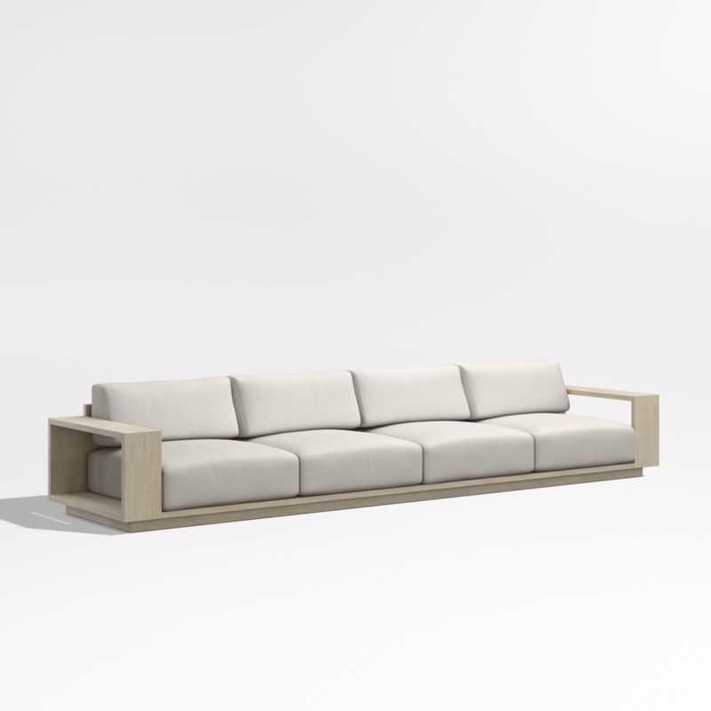 Mallorca 154" Wood 2-Piece Outdoor Sofa with Cast Ash Sunbrella ® Cushions - image 7 of 11