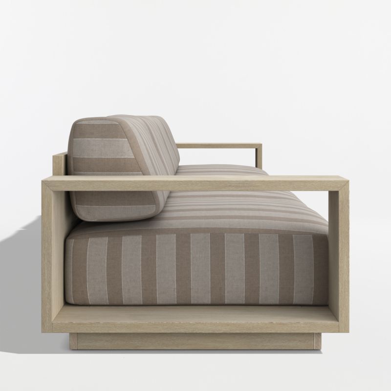 Mallorca 154" Wood 2-Piece Outdoor Sofa with Range Dune Stripe Sunbrella ® Cushions - image 9 of 11