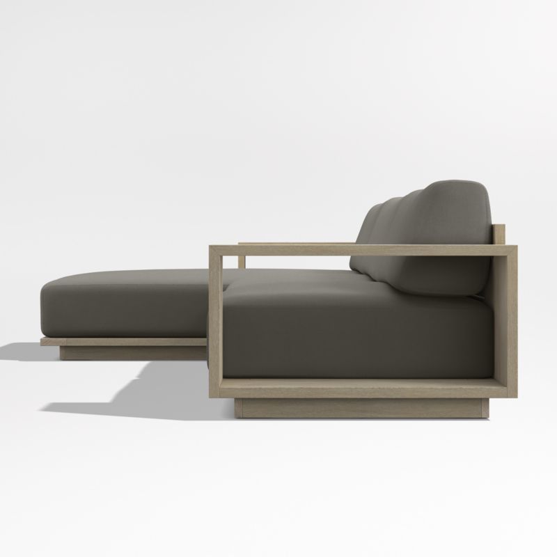 Mallorca Wood 2-Piece Left-Arm Chaise Outdoor Sectional Sofa with Canvas Charcoal Sunbrella ® Cushions - image 9 of 12