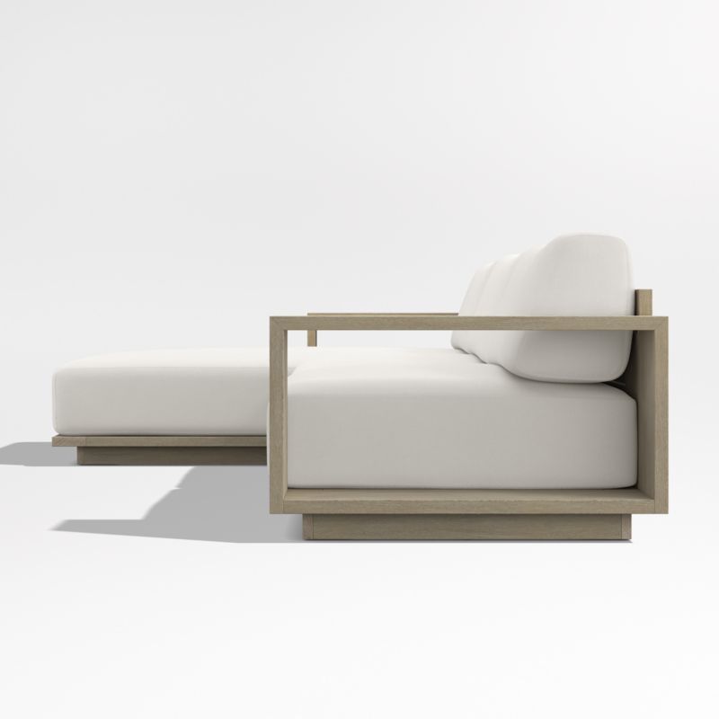 Mallorca Wood 2-Piece Left-Arm Chaise Outdoor Sectional Sofa with Canvas Canvas Sunbrella ® Cushions - image 9 of 12