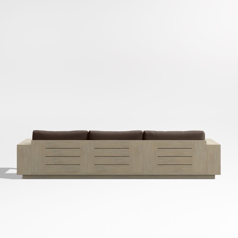 Mallorca Wood 2-Piece Left-Arm Chaise Outdoor Sectional Sofa with Canvas Java Sunbrella ® Cushions - image 10 of 12