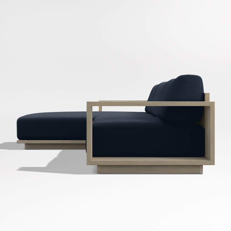 Mallorca Wood 2-Piece Left-Arm Chaise Outdoor Sectional Sofa with Canvas Navy Sunbrella ® Cushions - image 9 of 12