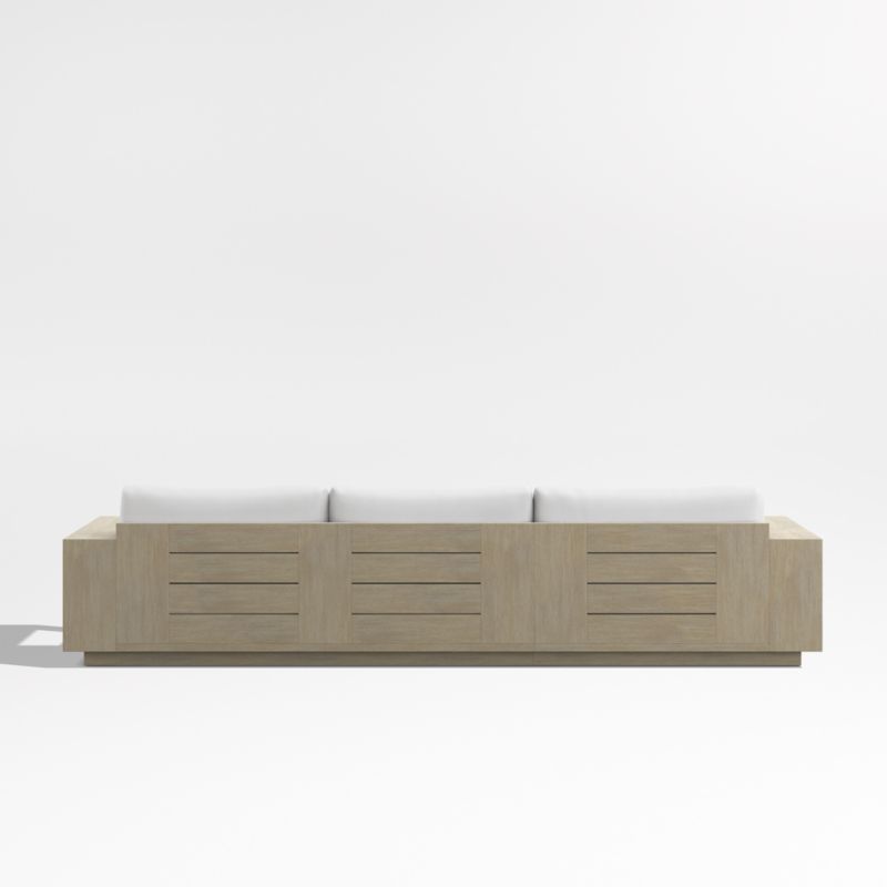 Mallorca Wood 2-Piece Left-Arm Chaise Outdoor Sectional Sofa with Canvas White Sunbrella ® Cushions - image 10 of 12