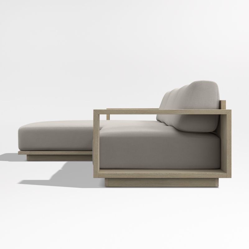 Mallorca Wood 2-Piece Left-Arm Chaise Outdoor Sectional Sofa with Cast Ash Sunbrella ® Cushions - image 9 of 12