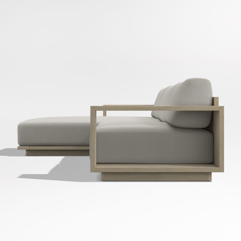 Mallorca Wood 2-Piece Left-Arm Chaise Outdoor Sectional Sofa with Cast Silver Sunbrella ® Cushions - image 9 of 12