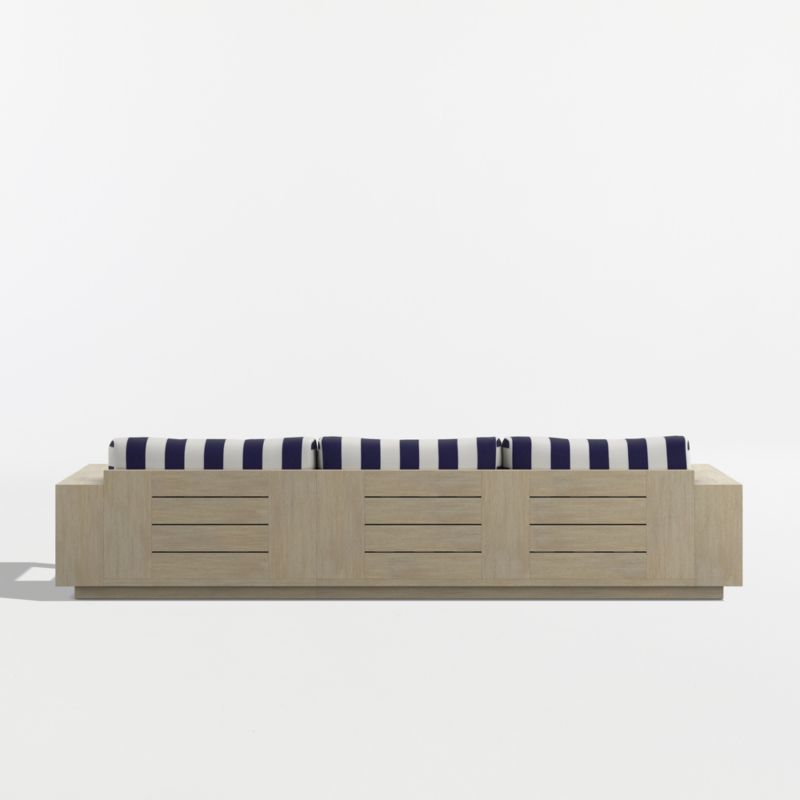 Mallorca Wood 2-Piece Right-Arm Chaise Outdoor Sectional Sofa with Navy and White Cabana Stripe Sunbrella ® Cushions - image 10 of 11