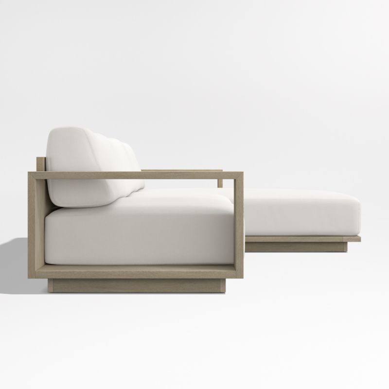 Mallorca Wood 2-Piece Right-Arm Chaise Outdoor Sectional Sofa with Canvas Canvas Sunbrella ® Cushions - image 9 of 11