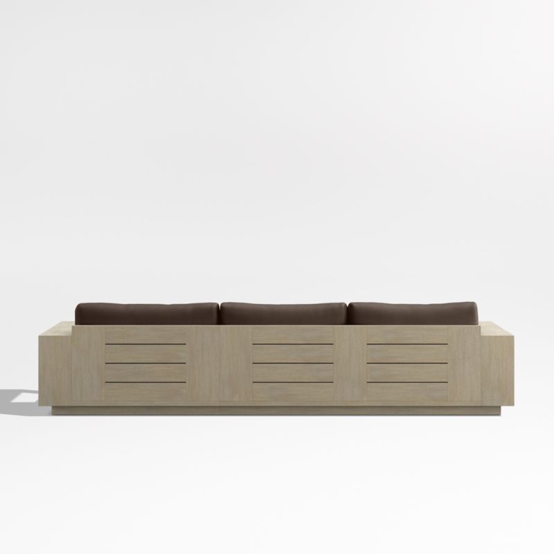 Mallorca Wood 2-Piece Right-Arm Chaise Outdoor Sectional Sofa with Canvas Java Sunbrella ® Cushions - image 10 of 11