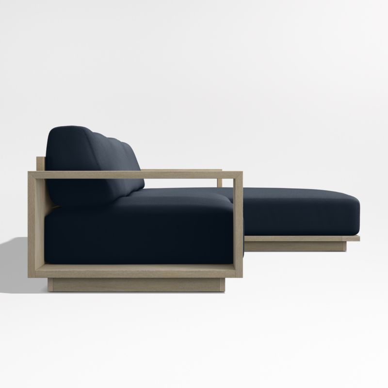 Mallorca Wood 2-Piece Right-Arm Chaise Outdoor Sectional Sofa with Canvas Navy Sunbrella ® Cushions - image 9 of 11