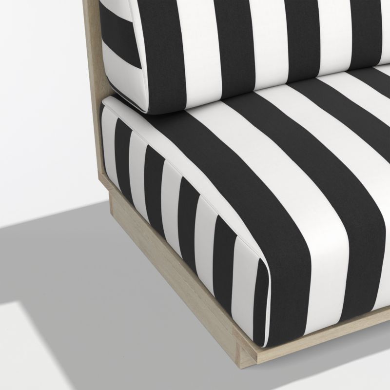 Mallorca Wood 3-Piece L-Shaped Armless Outdoor Sectional Sofa with Black and White Cabana Stripe Sunbrella ® Cushions - image 8 of 9