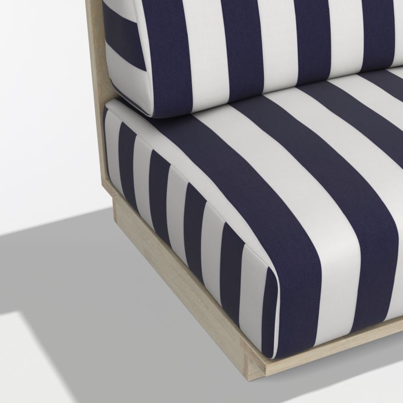 Mallorca Wood 3-Piece L-Shaped Armless Outdoor Sectional Sofa with Navy and White Cabana Stripe Sunbrella ® Cushions - image 10 of 11
