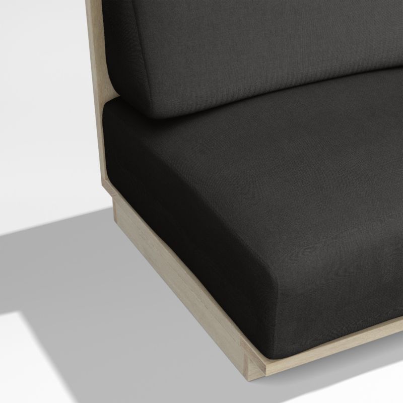 Mallorca Wood 3-Piece L-Shaped Armless Outdoor Sectional Sofa with Canvas Black Sunbrella ® Cushions - image 10 of 11