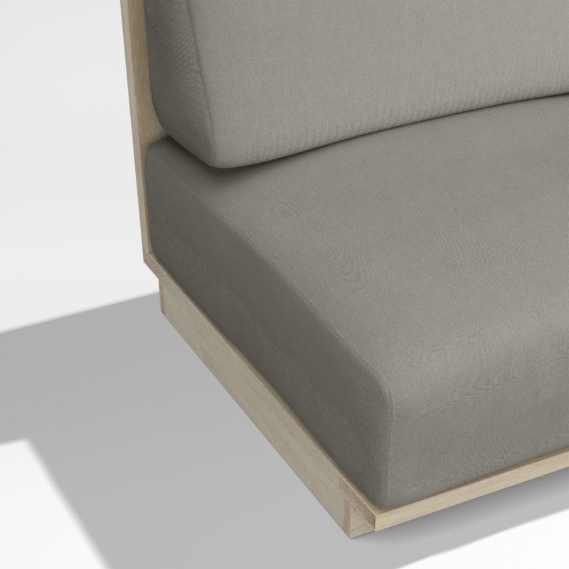 Mallorca Wood 3-Piece L-Shaped Armless Outdoor Sectional Sofa with Canvas Charcoal Sunbrella ® Cushions - image 10 of 11