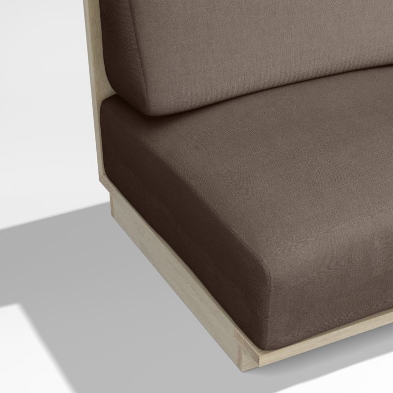 Mallorca Wood 3-Piece L-Shaped Armless Outdoor Sectional Sofa with Canvas Java Sunbrella ® Cushions - image 10 of 11