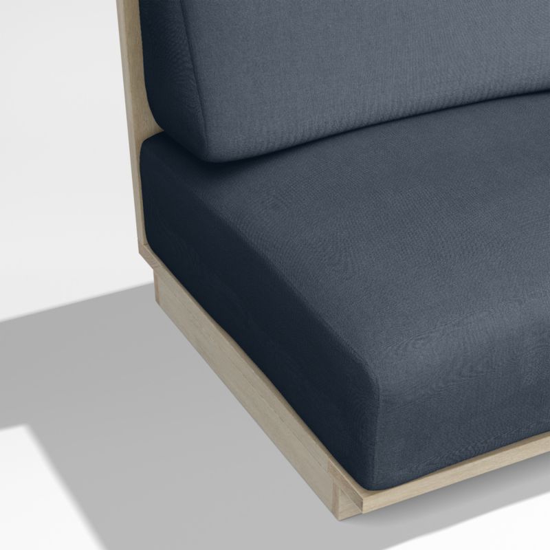 Mallorca Wood 3-Piece L-Shaped Armless Outdoor Sectional Sofa with Canvas Navy Sunbrella ® Cushions - image 10 of 11