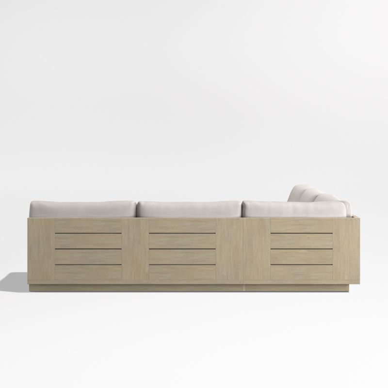 Mallorca Wood 3-Piece L-Shaped Armless Outdoor Sectional Sofa with Cast Ash Sunbrella ® Cushions - image 9 of 11