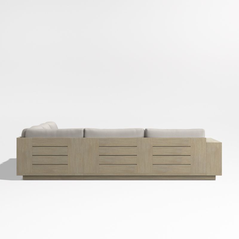 Mallorca Wood 3-Piece L-Shaped Outdoor Sectional Sofa with Cast Ash Sunbrella ® Cushions - image 10 of 12
