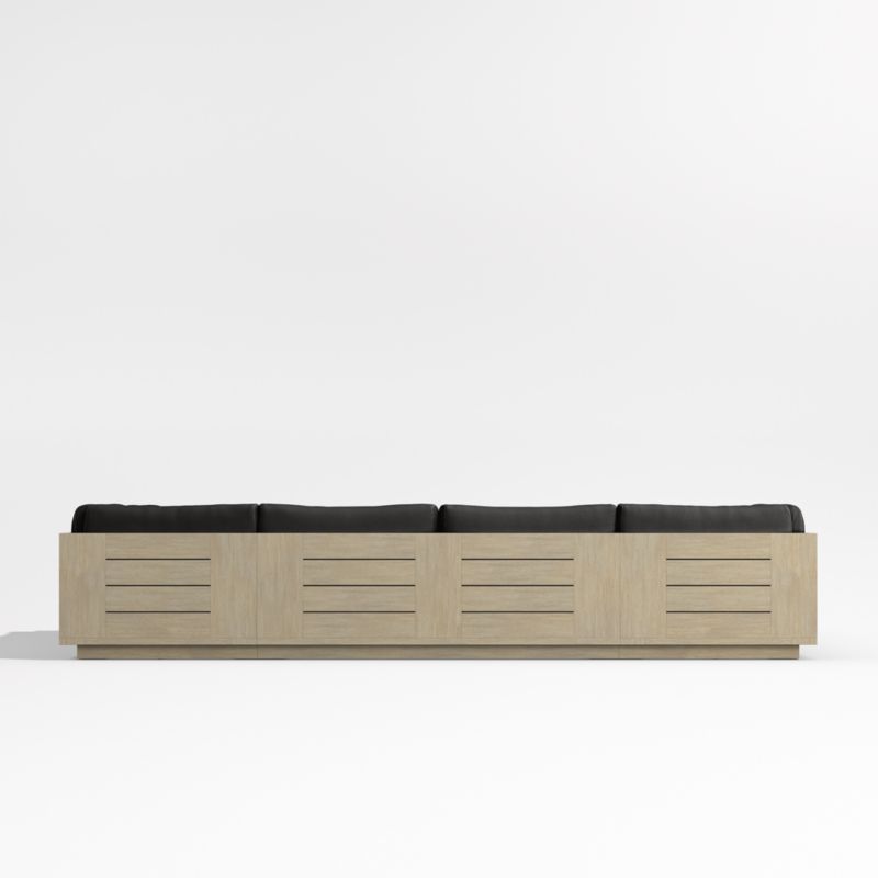 Mallorca Wood 5-Piece U-Shaped Outdoor Sectional Sofa with Canvas Black Sunbrella ® Cushions - image 10 of 12