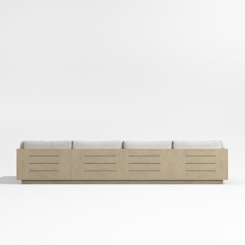 Mallorca Wood 5-Piece U-Shaped Outdoor Sectional Sofa with Cast Silver Sunbrella ® Cushions - image 10 of 12