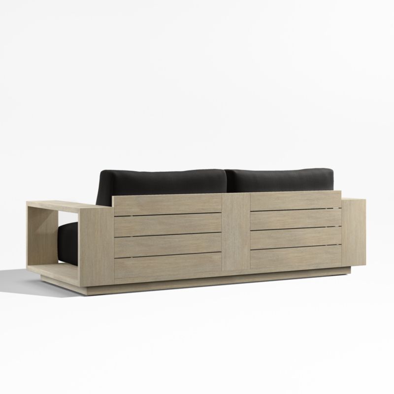 Mallorca 85" Wood Outdoor Sofa with Canvas Black Sunbrella ® Cushions - image 10 of 12