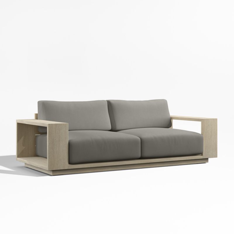 Mallorca 85" Wood Outdoor Sofa with Canvas Charcoal Sunbrella ® Cushions - image 7 of 11
