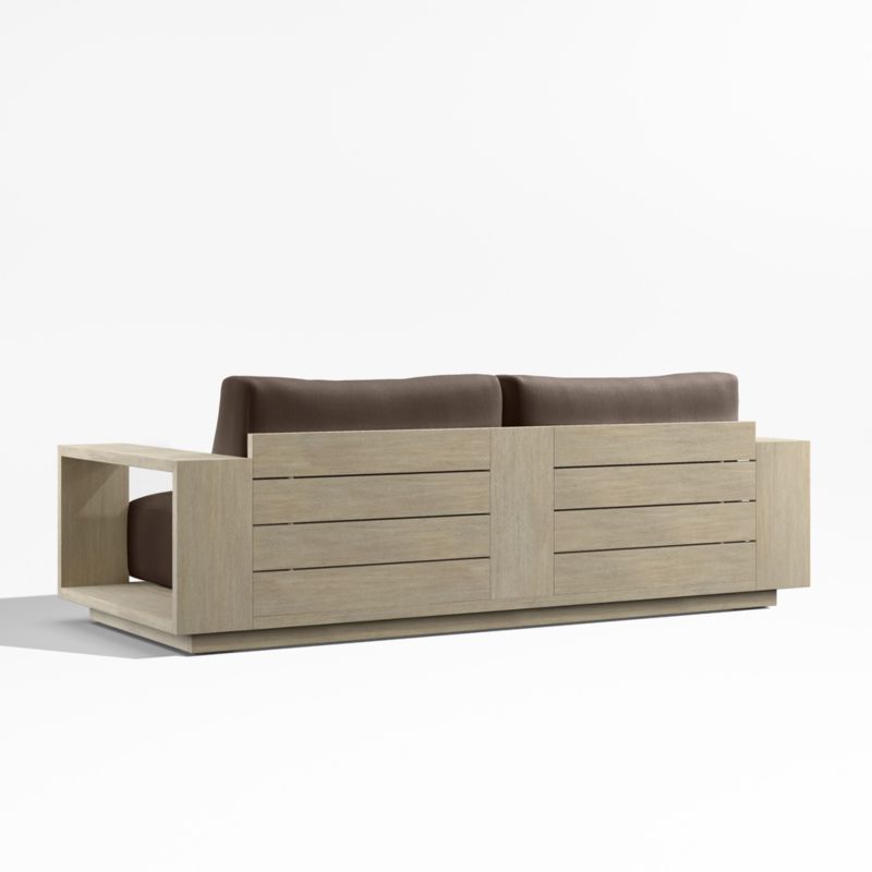 Mallorca 85" Wood Outdoor Sofa with Canvas Java Sunbrella ® Cushions - image 9 of 11