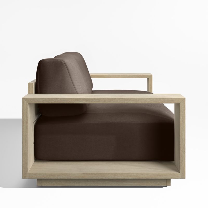 Mallorca 85" Wood Outdoor Sofa with Canvas Java Sunbrella ® Cushions - image 8 of 11