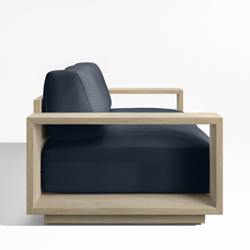 Mallorca 85" Wood Outdoor Sofa with Canvas Navy Sunbrella ® Cushions - image 8 of 11