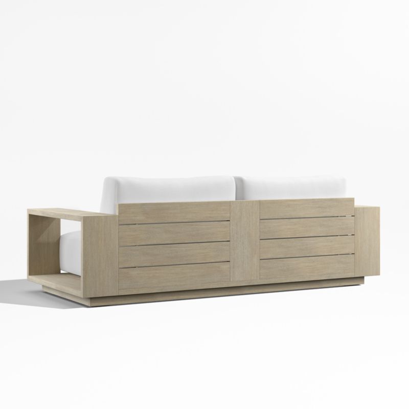 Mallorca 85" Wood Outdoor Sofa with Canvas White Sunbrella ® Cushions - image 9 of 11