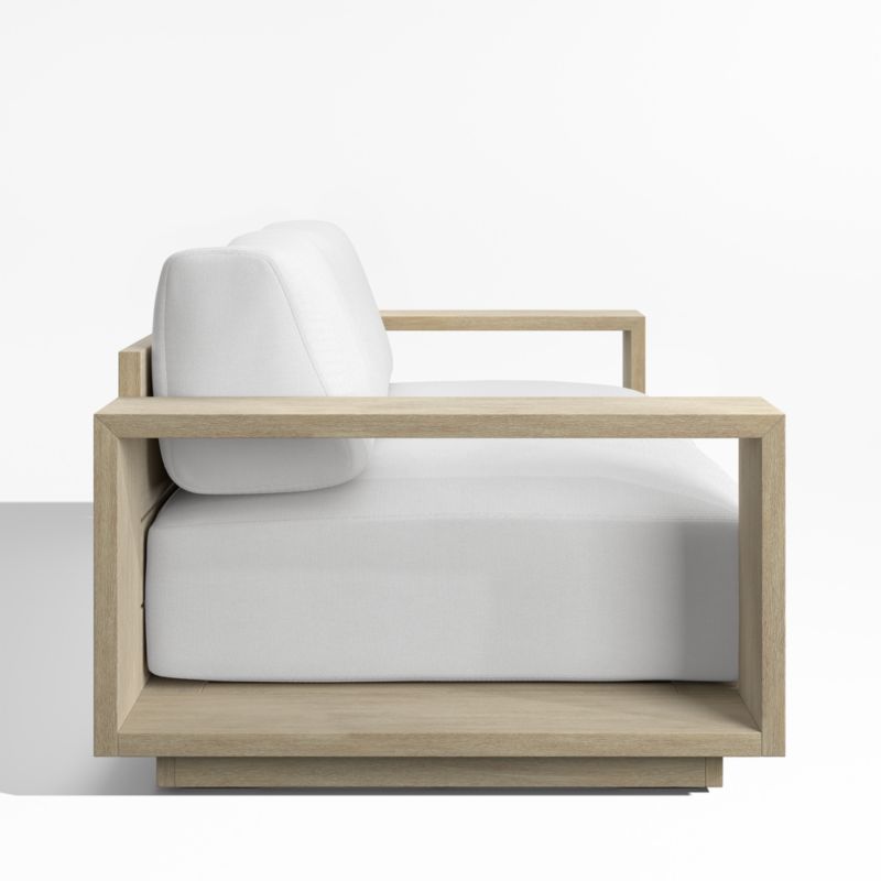 Mallorca 85" Wood Outdoor Sofa with Canvas White Sunbrella ® Cushions - image 8 of 11