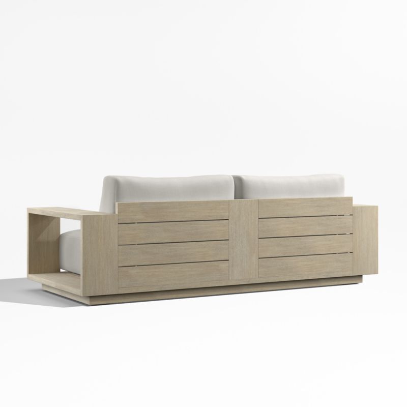 Mallorca 85" Wood Outdoor Sofa with Cast Silver Sunbrella ® Cushions - image 7 of 9