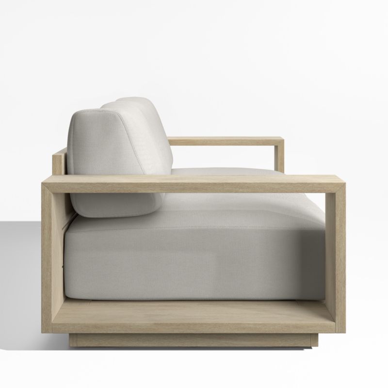 Mallorca 85" Wood Outdoor Sofa with Cast Silver Sunbrella ® Cushions - image 6 of 9